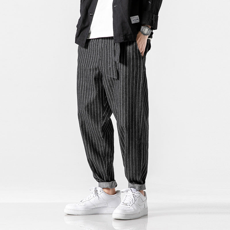 Haruto | Japanese Striped Denim Pants 