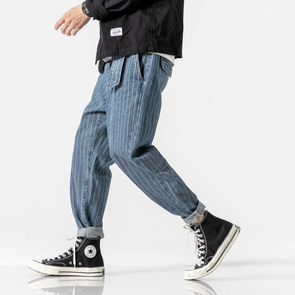 Haruto | Japanese Striped Denim Pants 