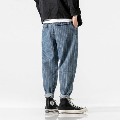 Haruto | Japanese Striped Denim Pants 