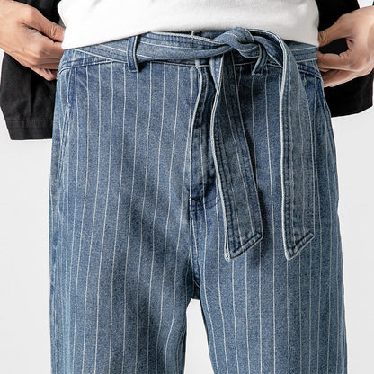 Haruto | Japanese Striped Denim Pants 