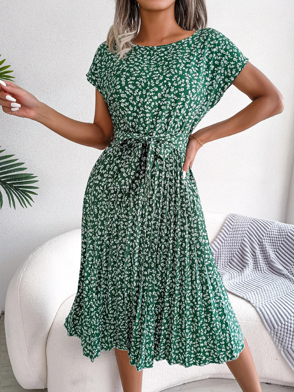 Madeline™ - Floral Pleated Maxi Dress – Chic Spring &amp; Summer Fashion