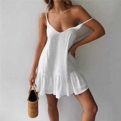 Aria™ | Spaghetti Strap Off Shoulder Mini Dress – Light and Airy