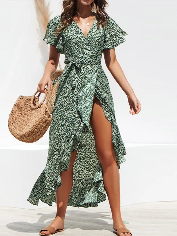 Elara™ | Robe Maxi Florale Boho Élégante