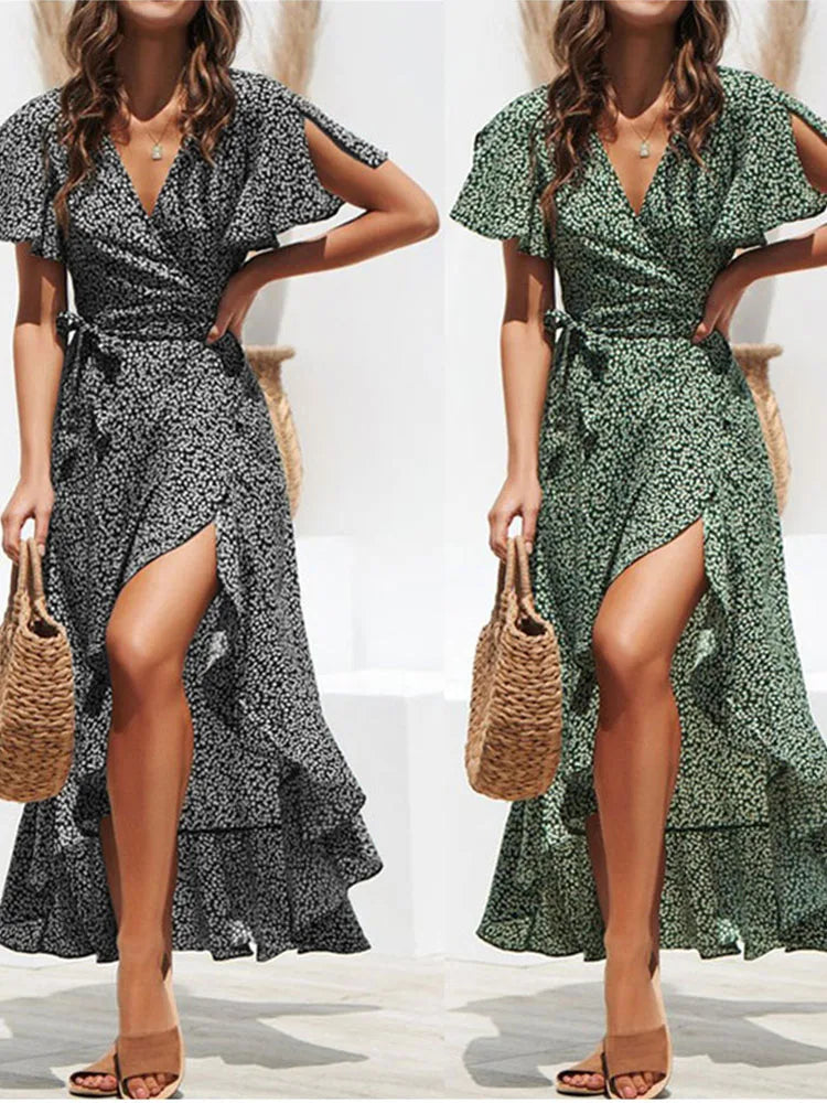 Elara™ | Elegant Boho Floral Maxi Dress