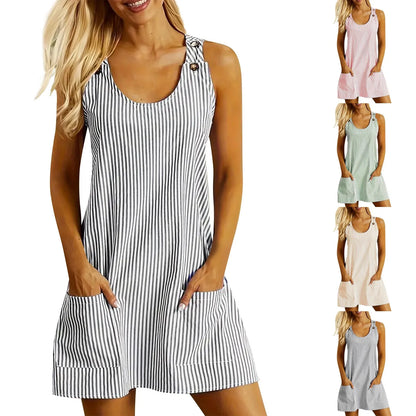 Noa™ | Elegant Patchwork Striped Casual Mini Dress