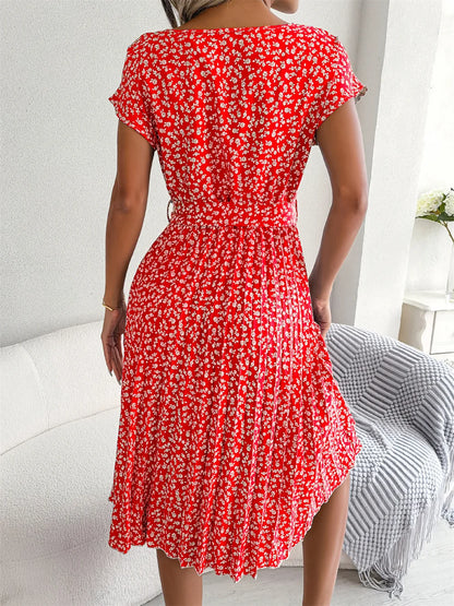 Madeline™ - Floral Pleated Maxi Dress – Chic Spring &amp; Summer Fashion