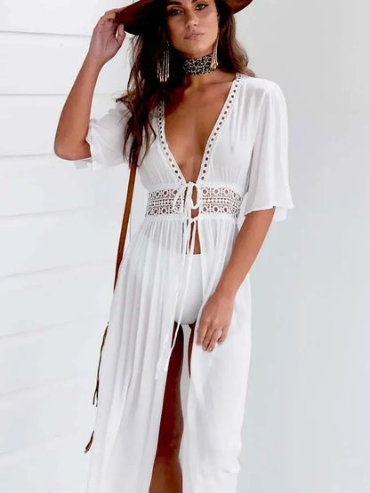 Melanie™ | Elegant Bohemian Lace Beach Cover Up