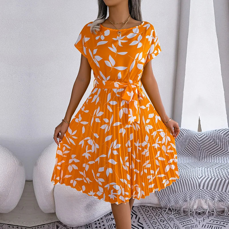 Madeline™ - Robe Maxi Plissée Fleurie – Mode Chic Printemps & Été