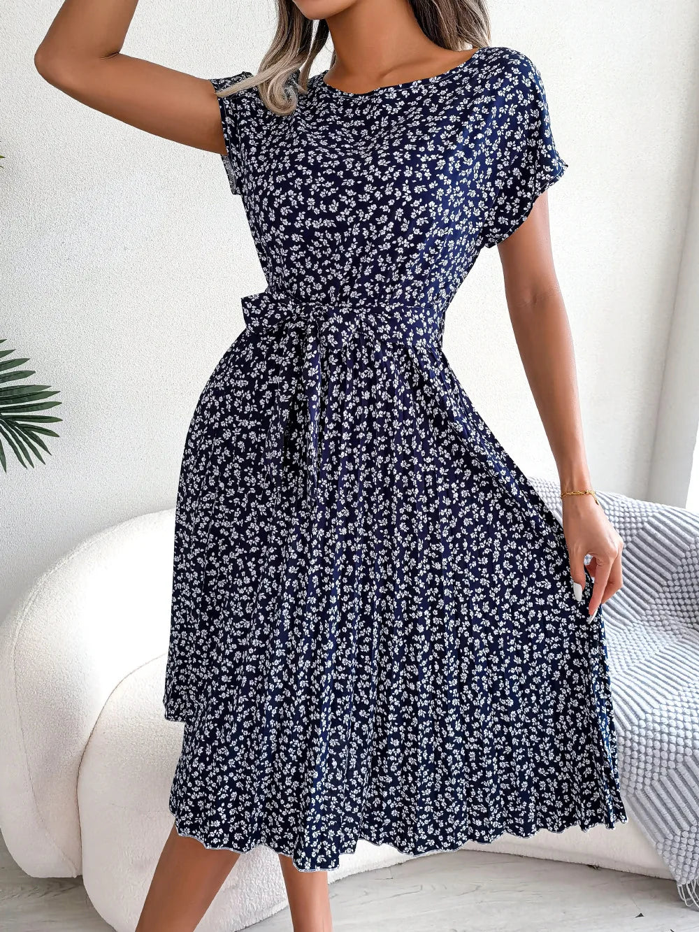 Madeline™ - Robe Maxi Plissée Fleurie – Mode Chic Printemps & Été