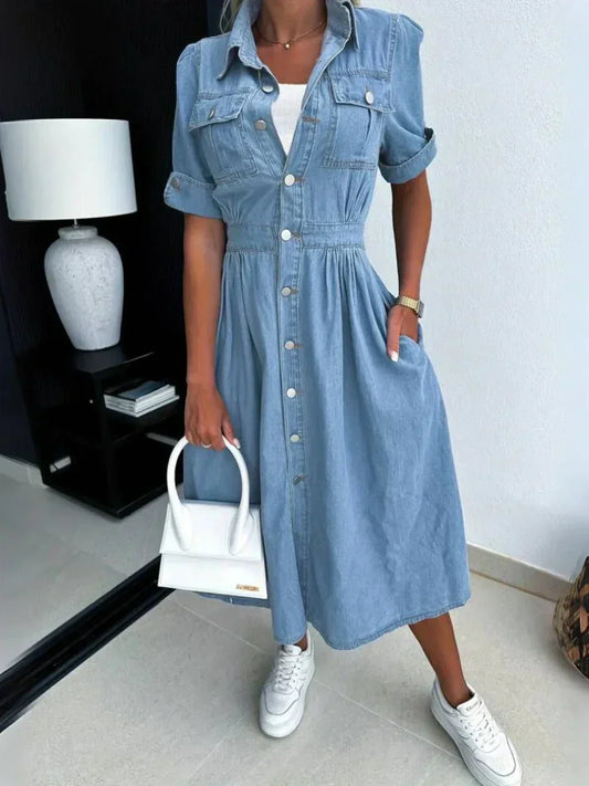 Emily | Robe en Denim Tendance | Design Élégant et Stylé